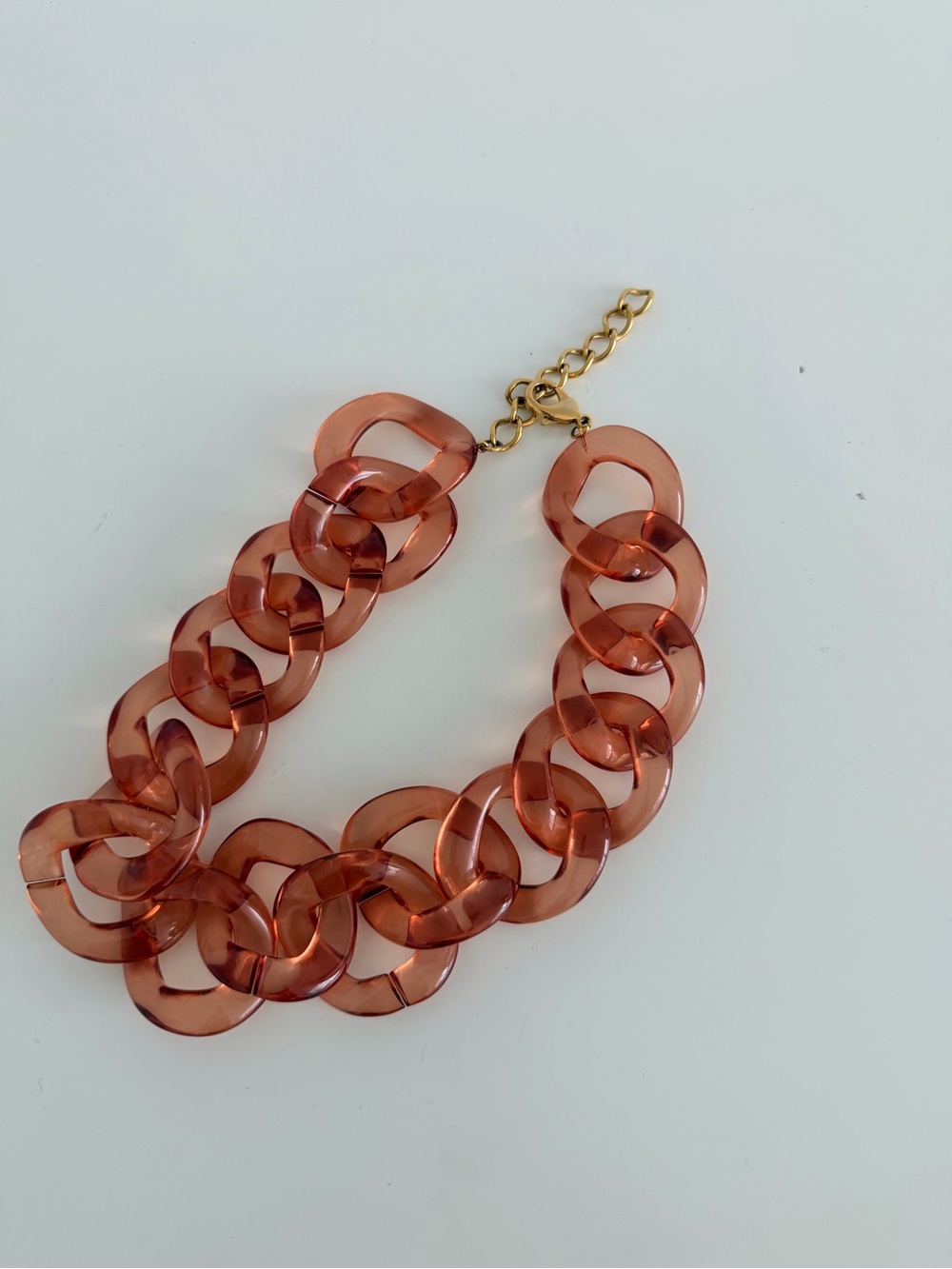 Rachel Comey Amber-Pink Resin Link Necklace